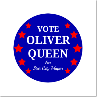 Vote Oliver Queen For Star City Mayor - Patriotic Button Design Posters and Art